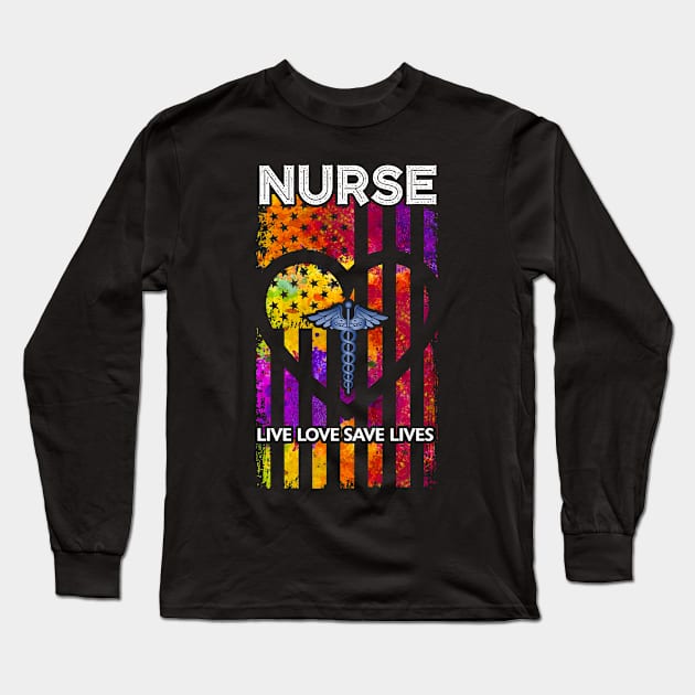 Nurse Live Love Long Sleeve T-Shirt by zellaarts